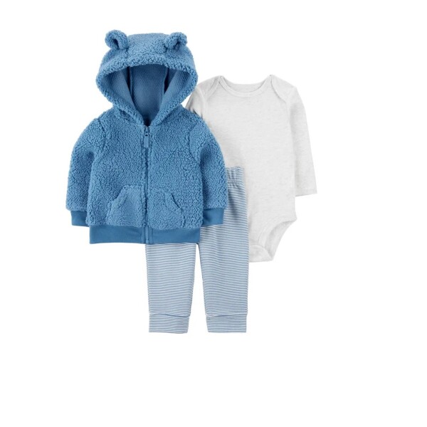 Conjunto Carters Campera Fleece , pantalon y bodie Azul Conjunto Carters Campera Fleece , pantalon y bodie Azul