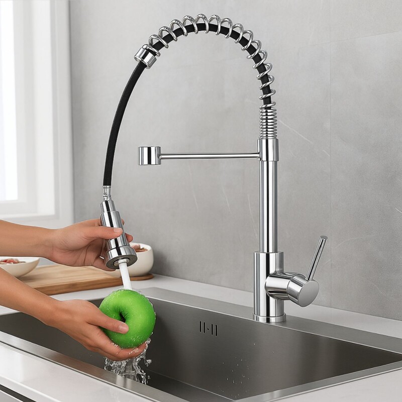 Canilla Cocina Grifo Monocomando Griferia Flexible Cromado Canilla Cocina Grifo Monocomando Griferia Flexible Cromado