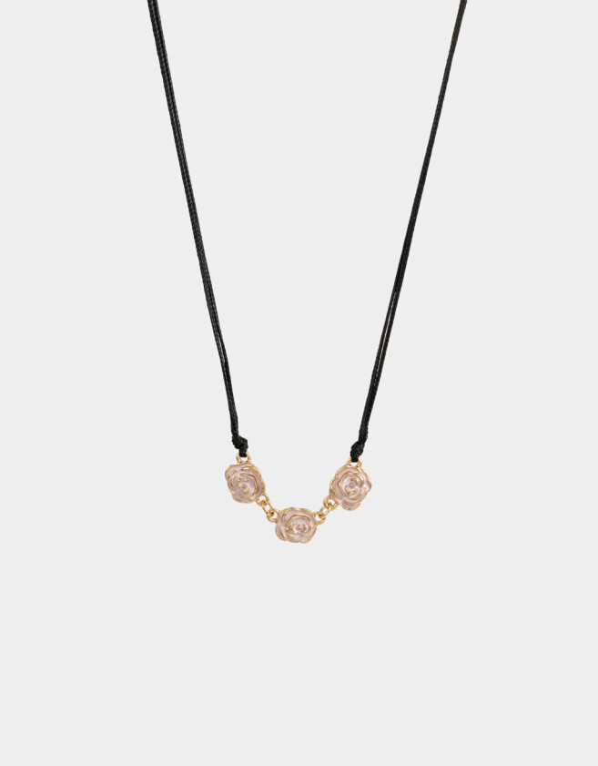Collares Cortos Con flores Collar Corto Con Flores - Dorado