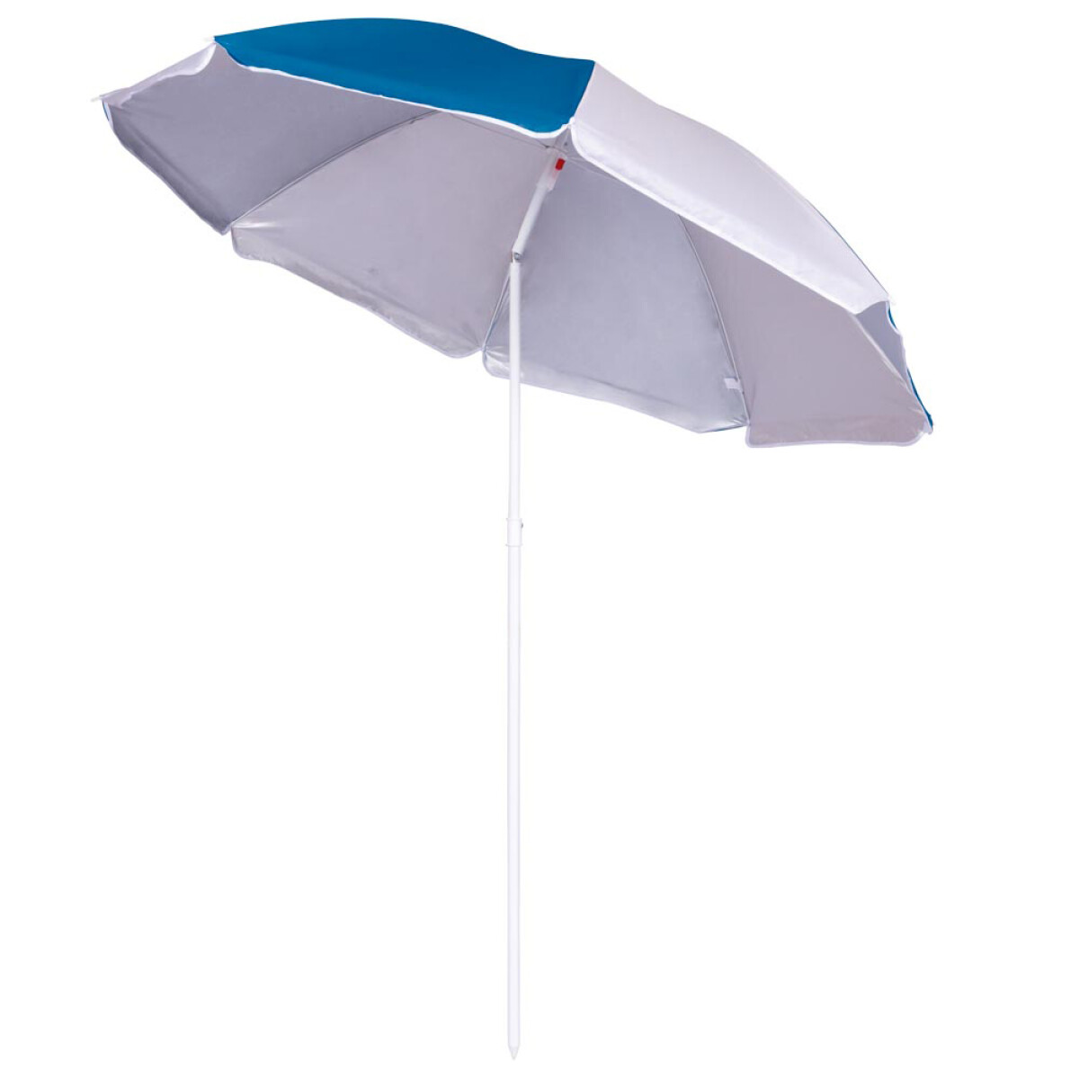 Sombrilla Playa 1,80m FPS 70 Articulable MOR Con Funda Acero - Blanco/azul 