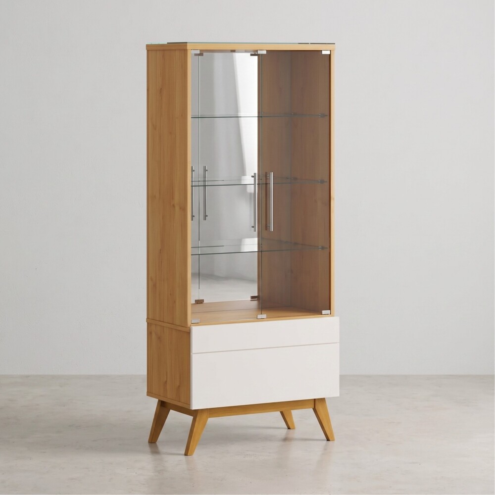 Cristalero 2 puertas 1 cajón Classic Off White