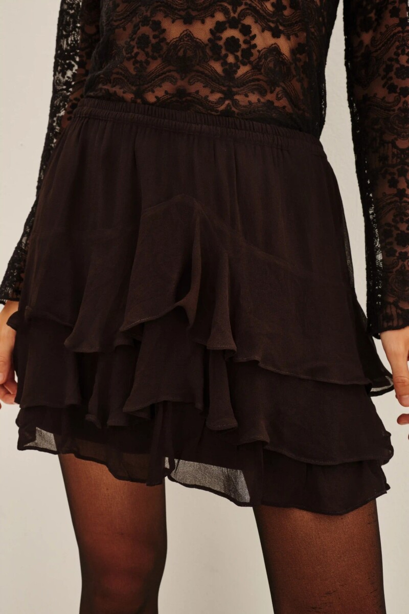 FALDA CHEETA PLAIN Negro