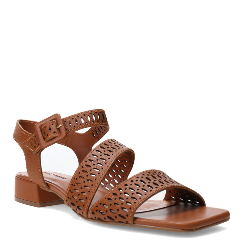 Sandalias de Mujer Bottero Cuero Calado Marrón Caramelo