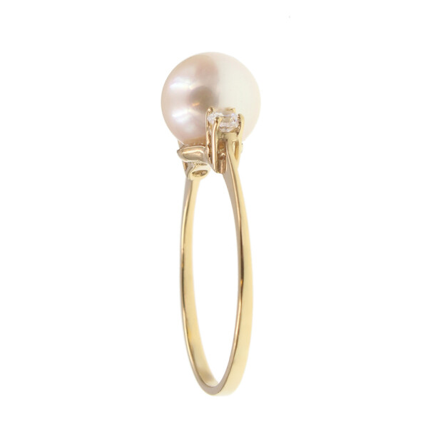 Anillo en oro amarillo 18k con circonias y perla de cultivo N9355 Anillo en oro amarillo 18k con circonias y perla de cultivo N9355