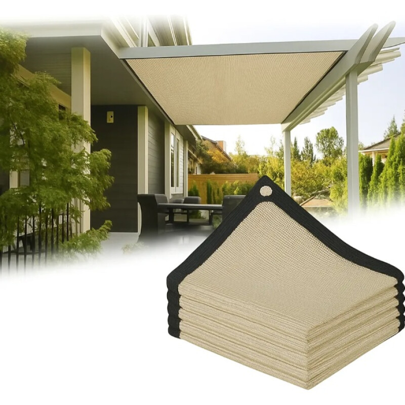 Malla Sombra Toldo Vela Cuadrada 2x4mts Exterior Jardín Beige