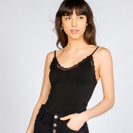 MUSCULOSA SEAMLESS LACE Negro