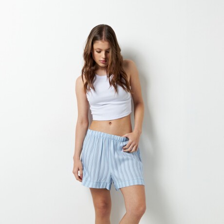 SHORT JIMBO Blanco/Celeste