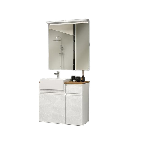CONJUNTO DE BAÑO MODELO CORA 80 CM / MUEBLE + BACHA + ESPEJO Conjunto De Baño Modelo Cora 80 Cm / Mueble + Bacha + Espejo