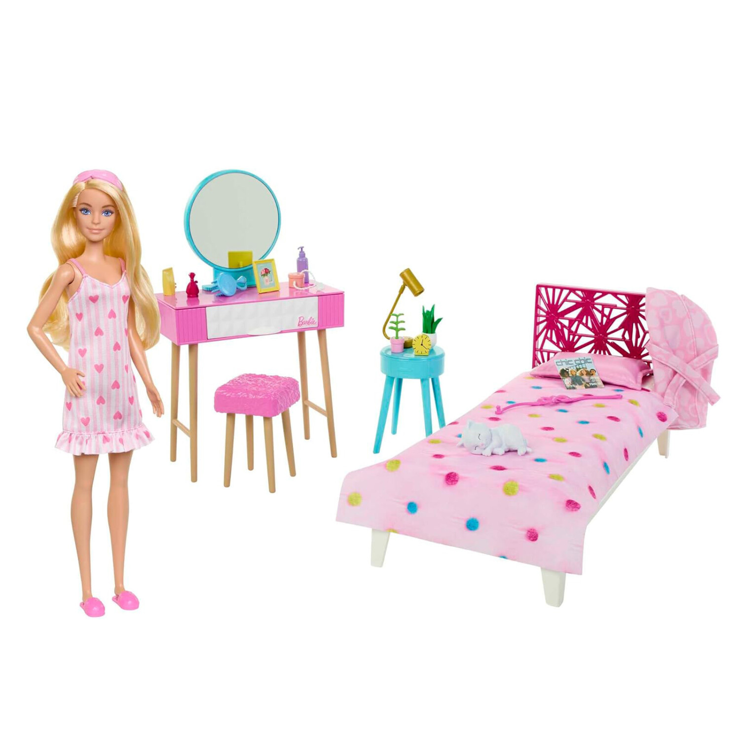 Muñeca Barbie Y Mobiliario De Habitación — Que Regalo