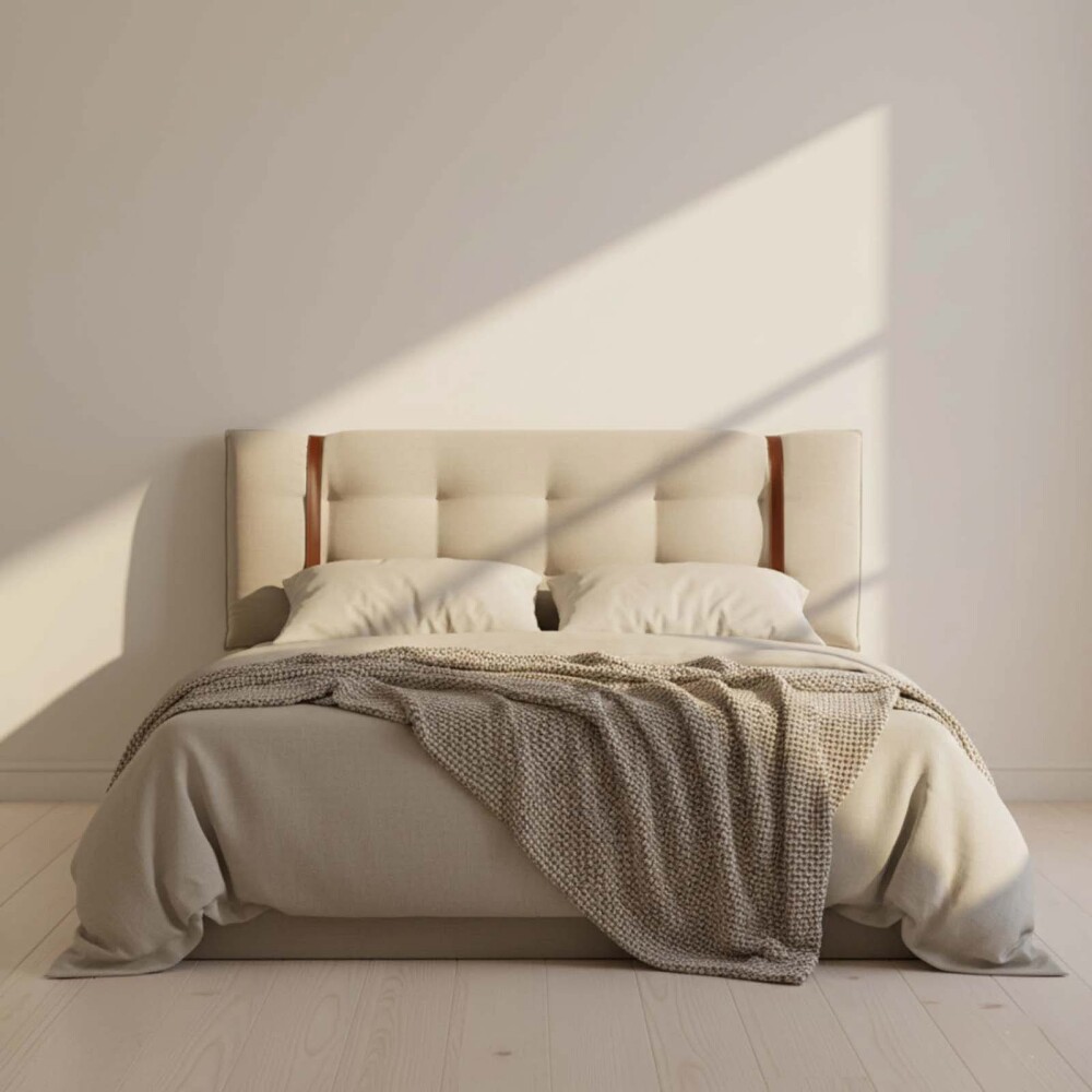 RESPALDO QUEEN TELA NATURAL-BEIGE VENEZA