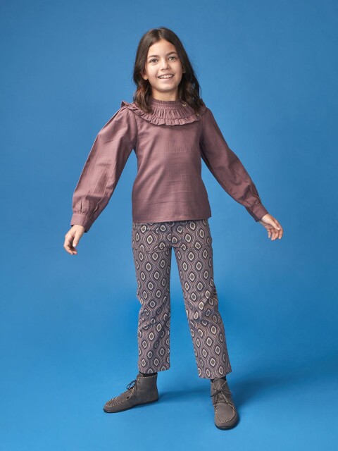 Pantalon De Twill Estampado Purpura