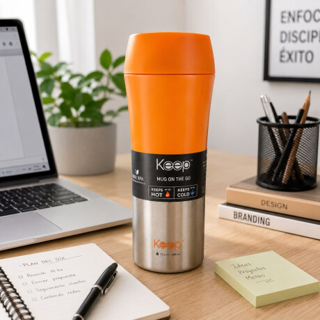 Mug en Acero Inoxidable Frio/Calor 400ml Naranja