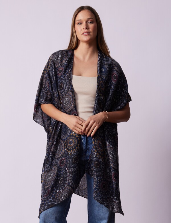 Kimono Printed MULTI/AZUL
