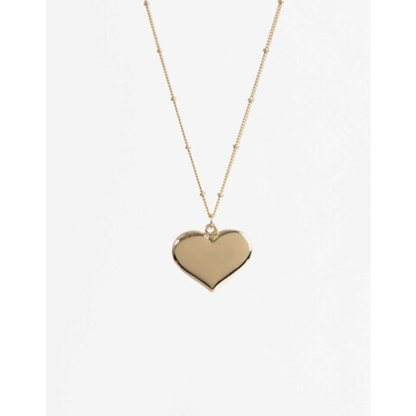 Collar Corto Metal Corazón Bañado En Oro Dorado