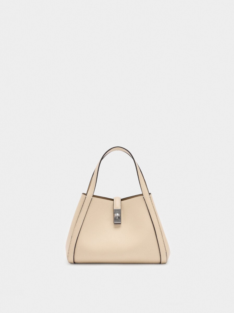 Bolso Tote Con Bolsa Interior - crudo 