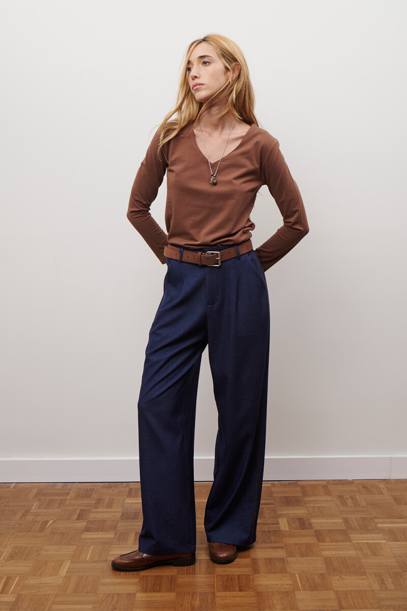 PANTALON JEAN TEXTIL AZUL CAMEL