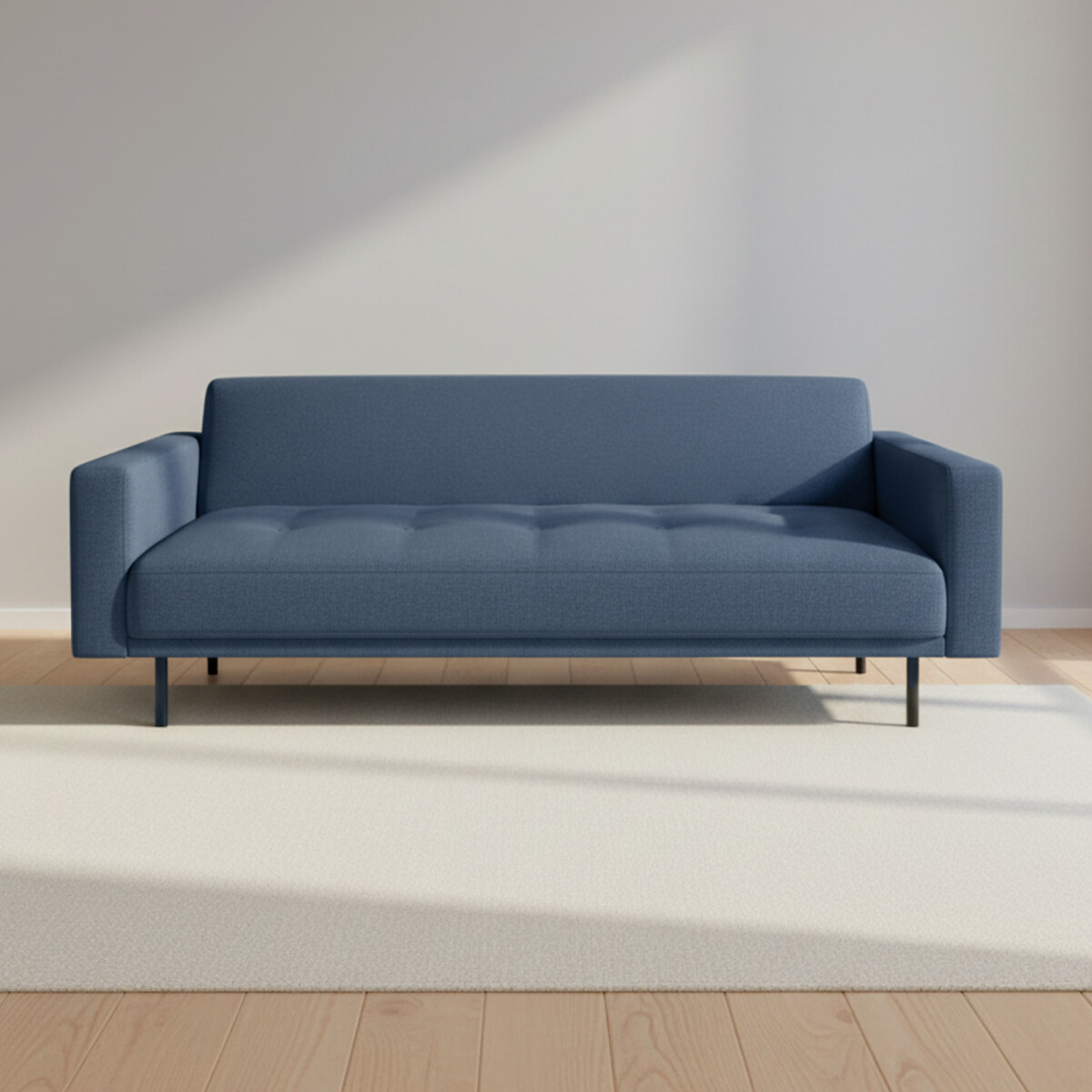 SOFÁ CAMA - 2 CUERPOS TELA AZUL HUGO 