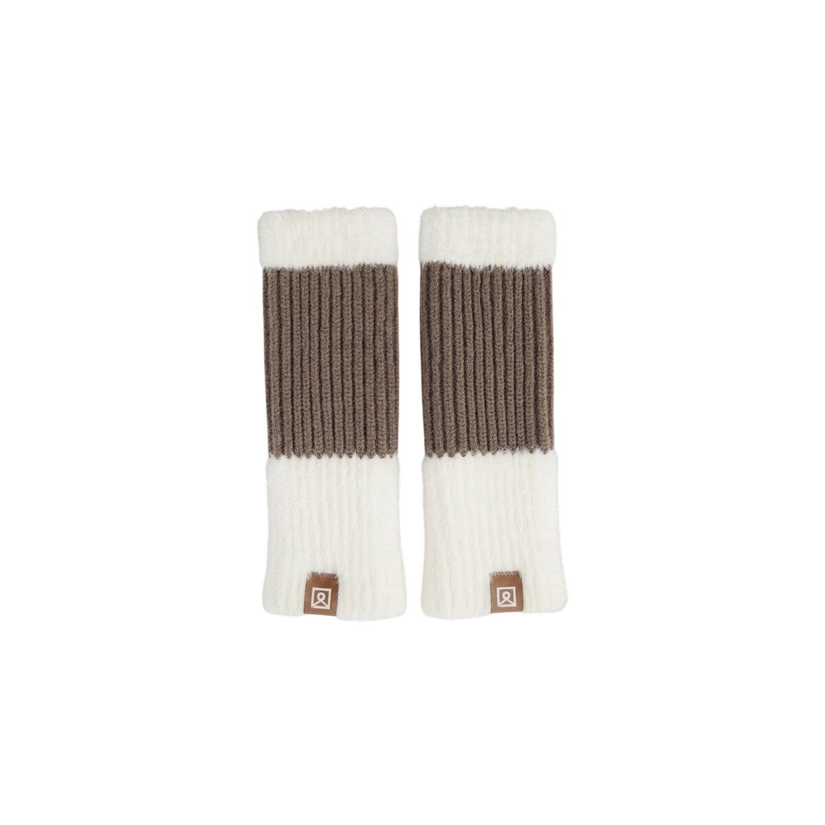 Mitones guantes tejido bicolor - Beige 
