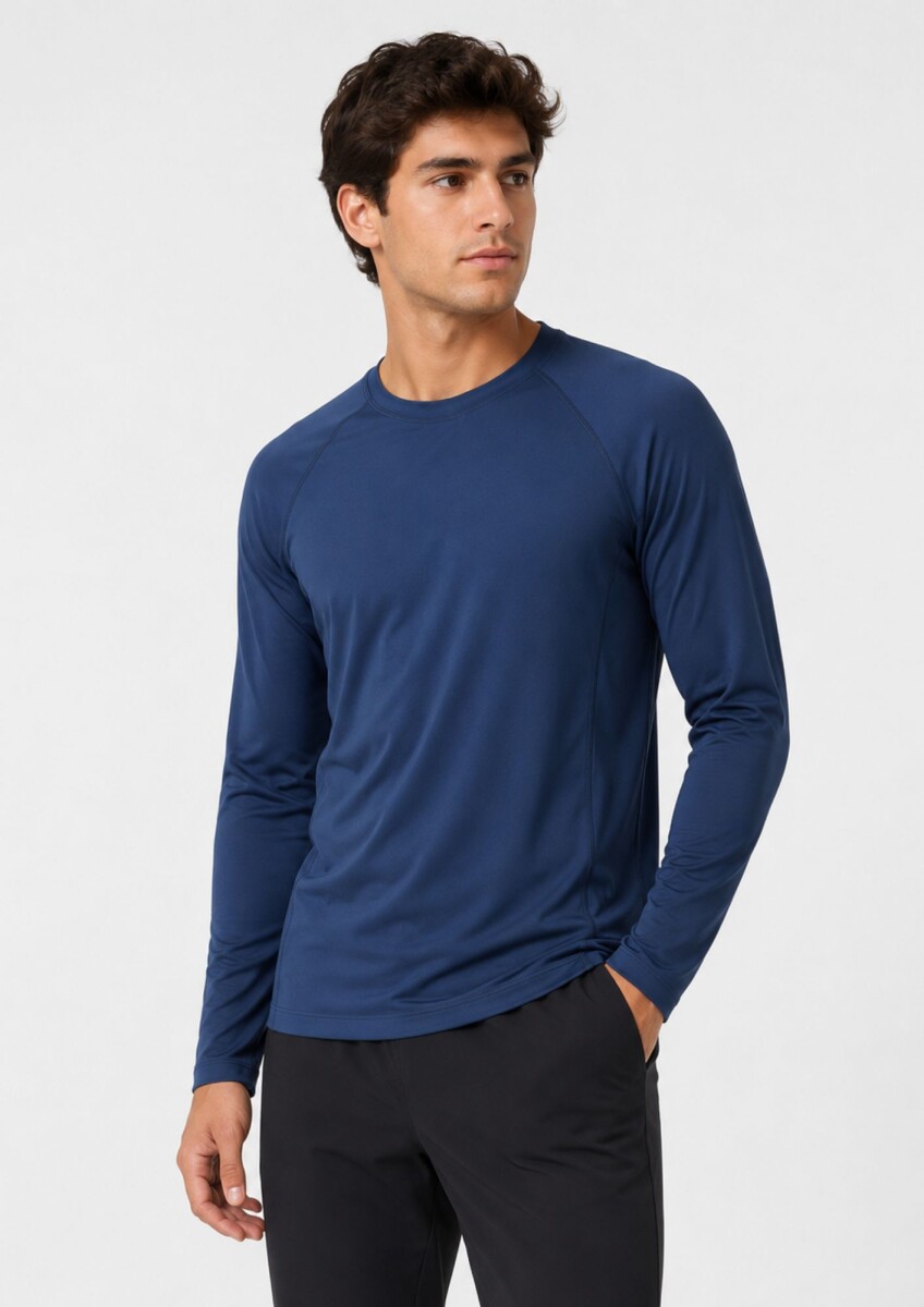 REMERA UV HOMBRE CON RANGLAN - Azul 