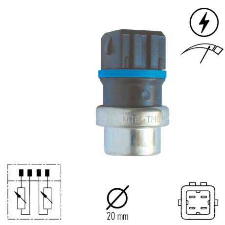BULBO INTERRUPTOR - TEMP VW SEAT POLO GOL 1.9D 20MM S/ROSCA 4P NEGRO - BULBO INTERRUPTOR - TEMP VW SEAT POLO GOL 1.9D 20MM S/ROSCA 4P NEGRO -