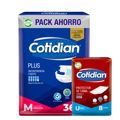 Pack Cotidian Pañal Plus Talle Mediano + Protector de Cama Pack Cotidian Pañal Plus Talle Mediano + Protector de Cama