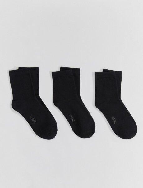 KIT DE 3 PARES DE MEDIAS UNISSEX LARGO MEDIO NEGRO