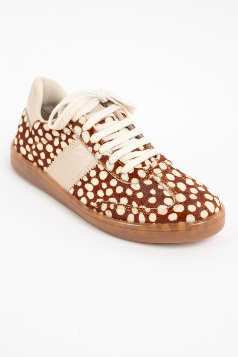 Zapatilla Pelo Animal Print Deer Ocre