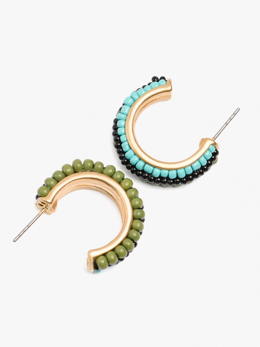 Aros Abiertos Con Abalorios multicolor