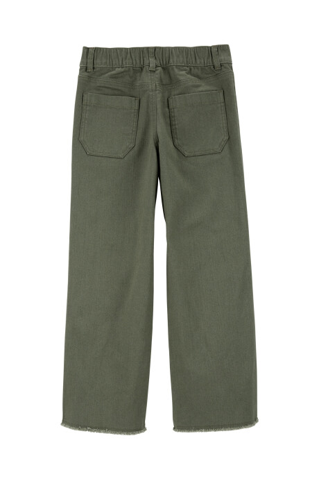 Pantalón de sarga, con bordado de mariposas Sin color