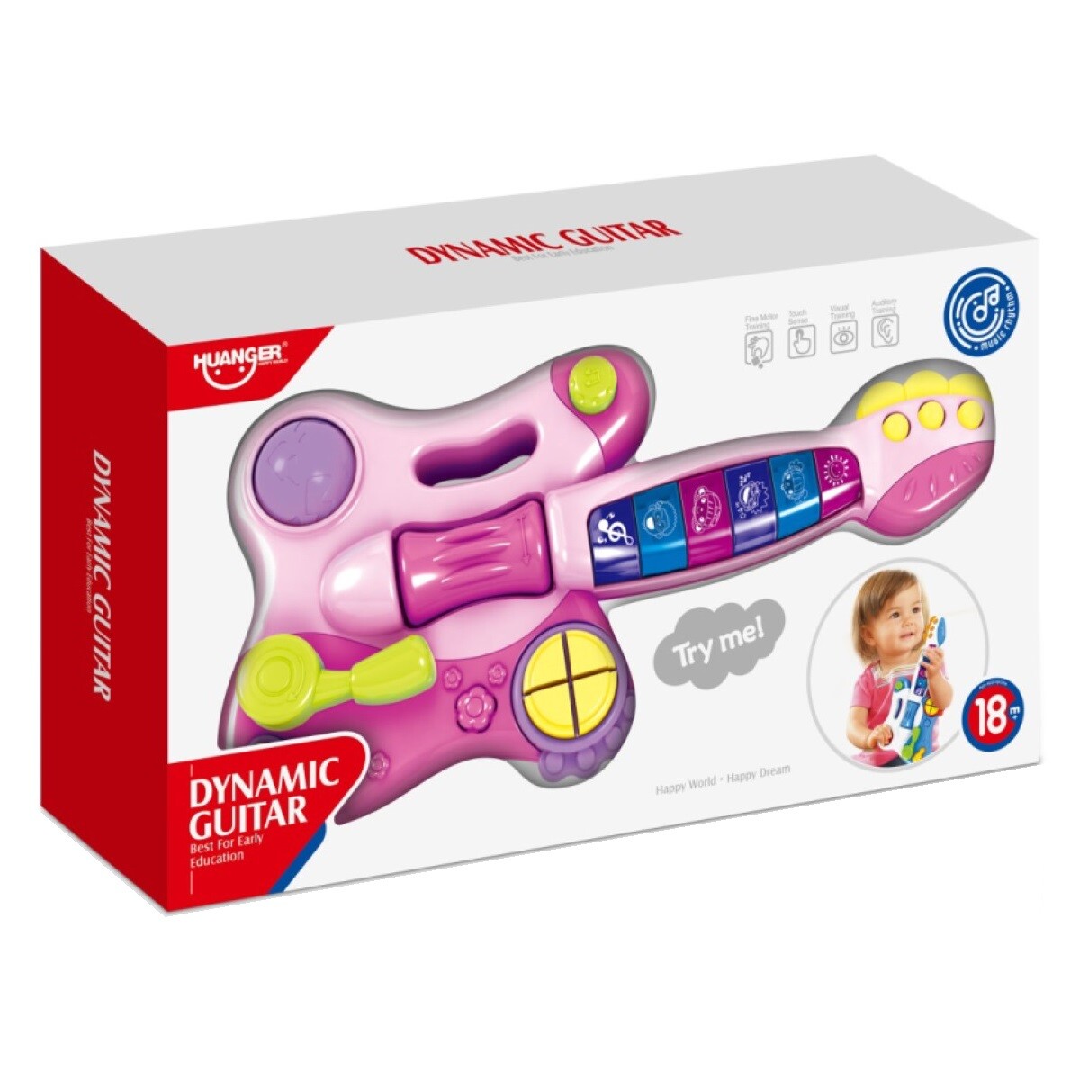 Juguete Guitarra Eléctrica Infantil Huanger - ROSA 