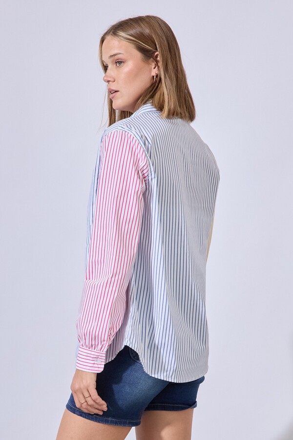 Camisa Lineas BLANCO/MULTI