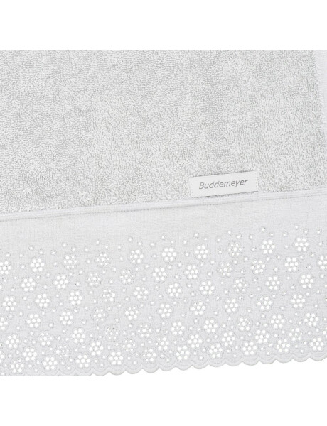 TOALLA ROSTRO APLIQUE LOVELY BUDDEMEYER - 500 G/M2 - 1831 / PLATA - 48X90 TOALLA ROSTRO APLIQUE LOVELY BUDDEMEYER - 500 G/M2 - 1831 / PLATA - 48X90