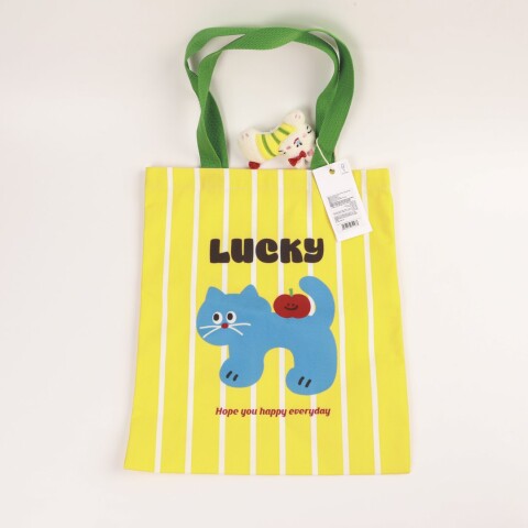 BOLSA TOTE DE LONA CON DISEÑO ANIMADO CUTE (GATO AZUL DE LA SUERTE) BOLSA TOTE DE LONA CON DISEÑO ANIMADO CUTE (GATO AZUL DE LA SUERTE)