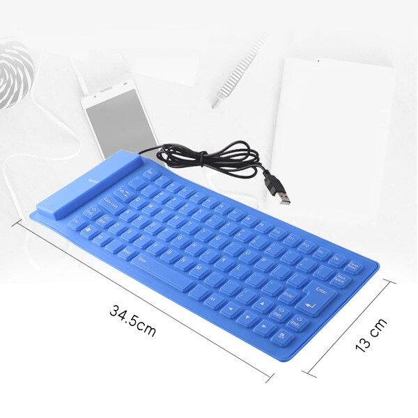 Teclado Flexible Con Cable Ledstar Wb-86 AZUL