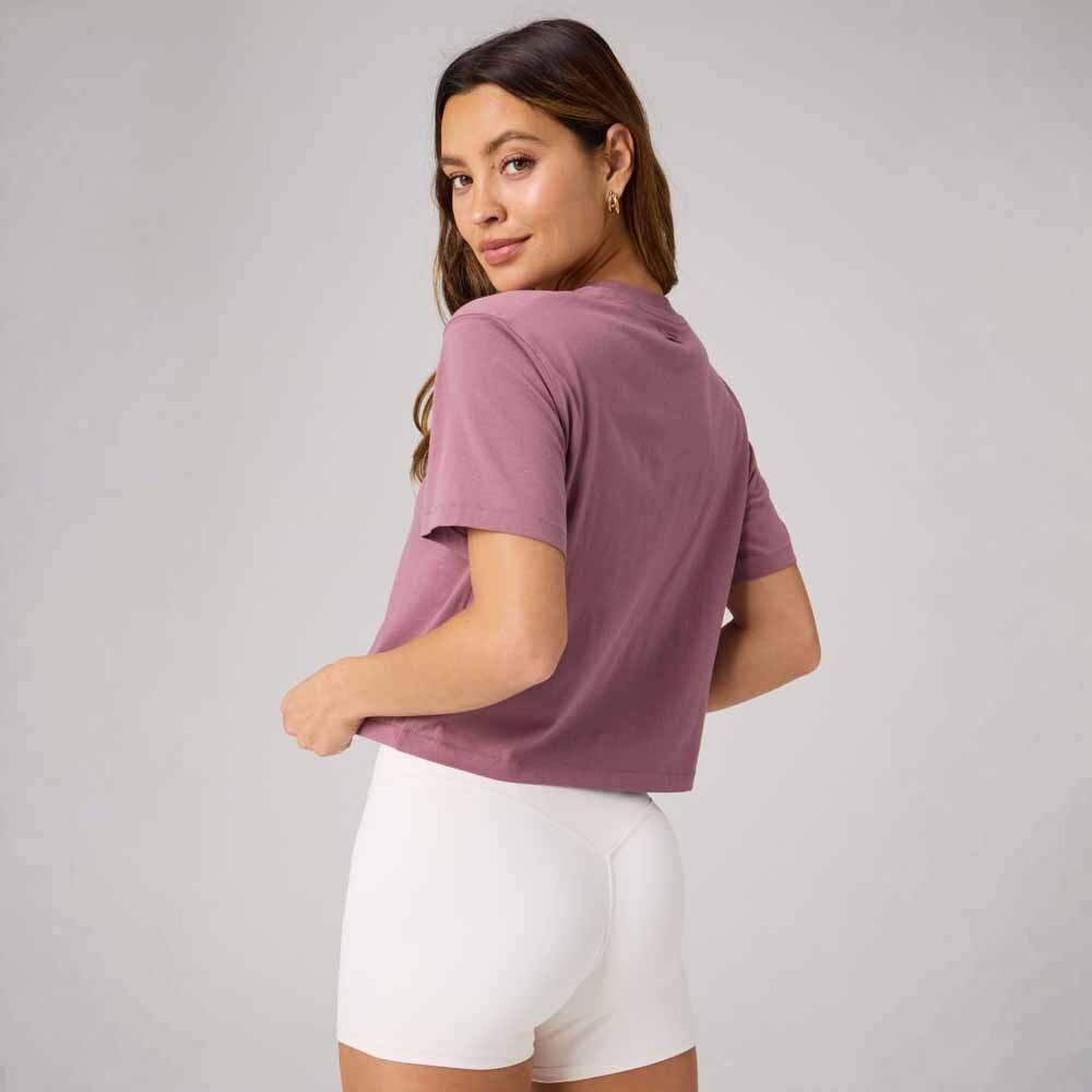 Top Training 100% Cotton Boxy Tee Mujer Mushroom Mauve