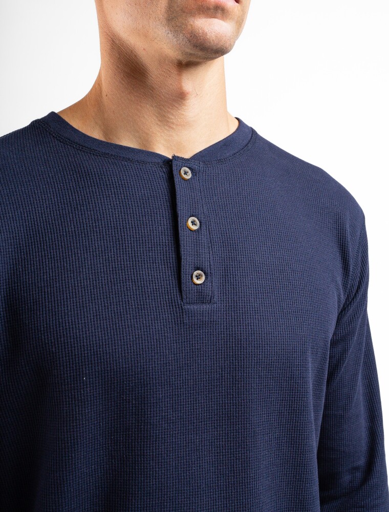 Remera Termal C/Botones Marino