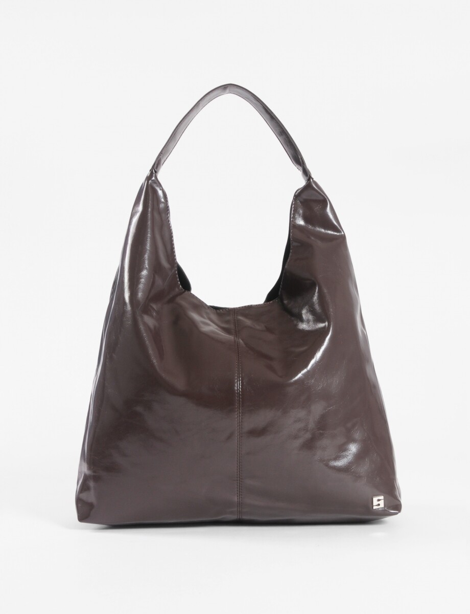 Cartera hobo shinny - chocolate 