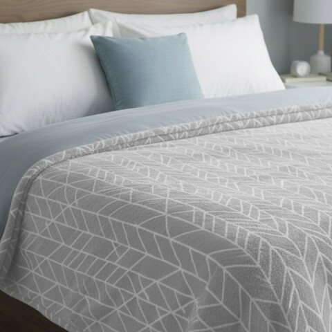 Frazada Polar King Size Home Class 240 x 260 cm GEOM GRIS