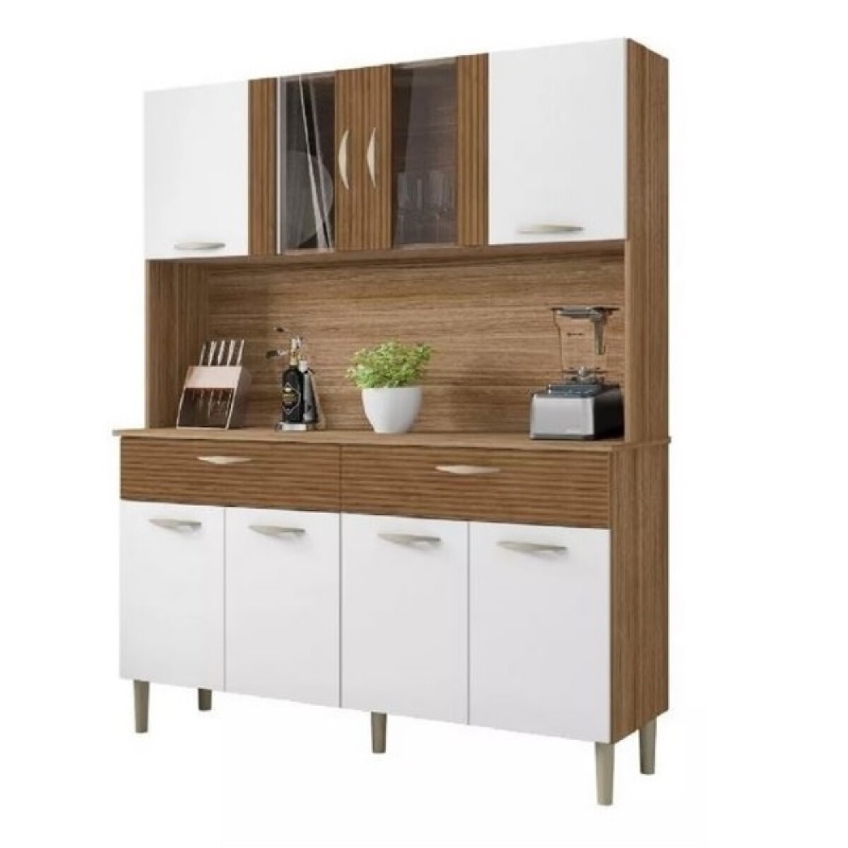 Kit Cocina Compacto 8p Pan Blanco/marron 1885-8880 