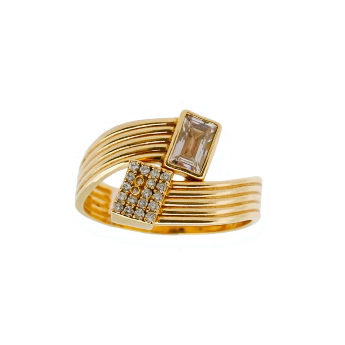 Anillo Toi et Moi -Oro bajo-Piedra Zirconia-AN8214 - conpiedra 