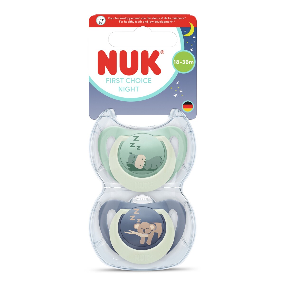 Chupete Nuk Silicona First Choice Noche 18-36m. 2 Uds. 