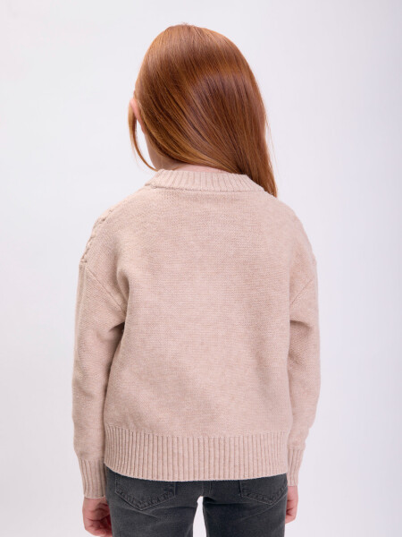 Buzo tejido fantasía Beige
