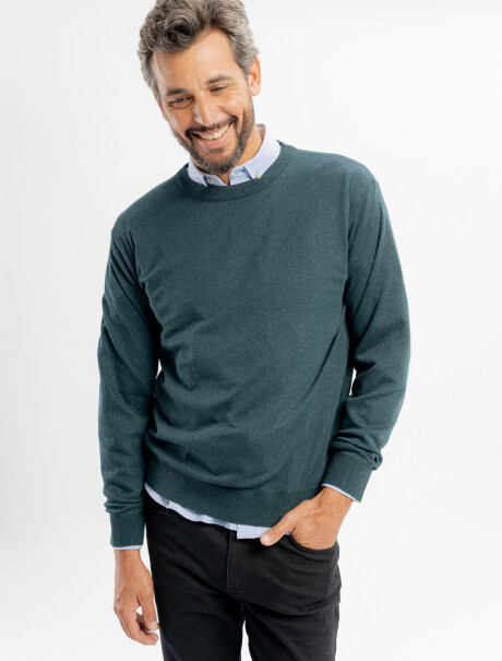 Buzo escote V Sauce petroleo