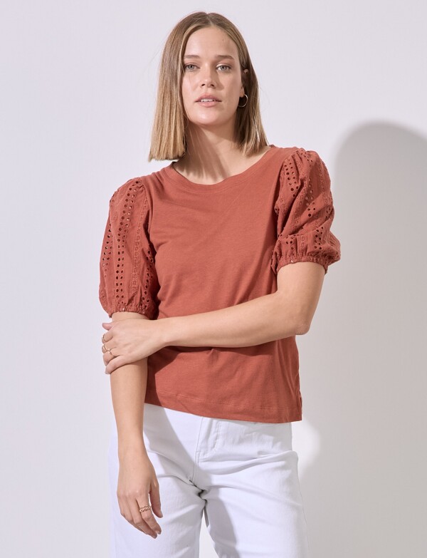 Blusa Broderie TERRACOTA