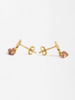 Pendientes En Forma De Lágrima Con Piedras - Plata De Ley 925 rosa