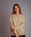Buzo Print beige con verde