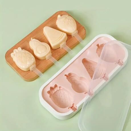 Molde de silicona para helado forma frutal Rosado