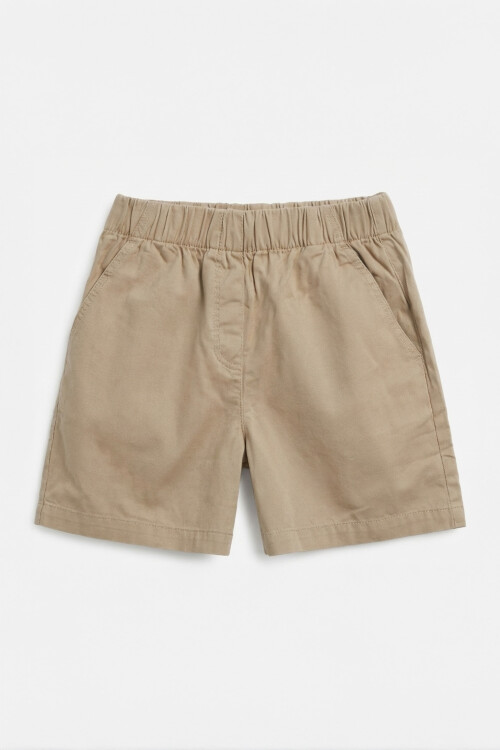 Short tipo gabardina con elastico BEIGE