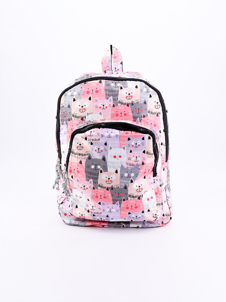 MOCHILA GATOS ROSADO