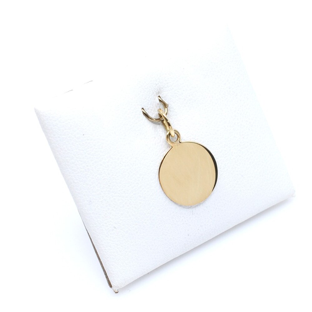 Medalla en oro 18k lisa redonda. Diametro 12mm Medalla en oro 18k lisa redonda. Diametro 12mm